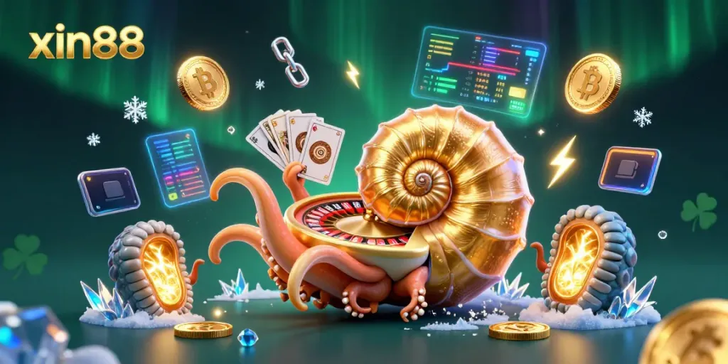 Experience thrilling gameplay at xin88 with 3D nautilus roulette and vibrant crypto elements.