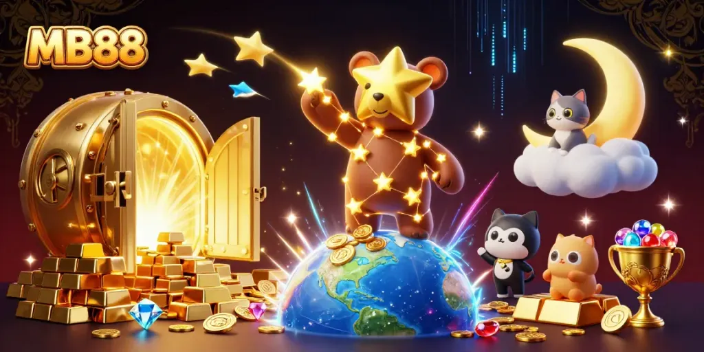 Experience the thrill of winning at MB88 casino with jackpot treasures and gold.