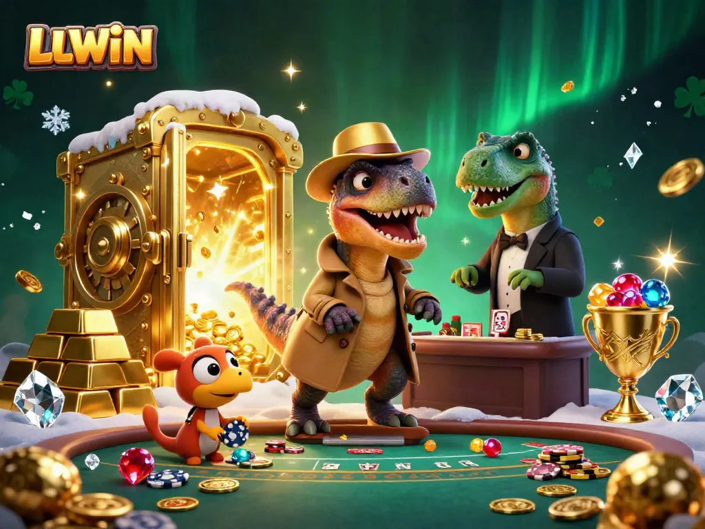 LLWIN engages players with an adventurous scene featuring unique characters at a blackjack table.