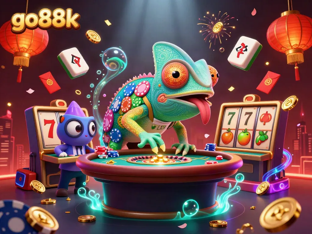 Experience thrilling gameplay at go88k with vibrant 3D casino illustrations of dynamic games.
