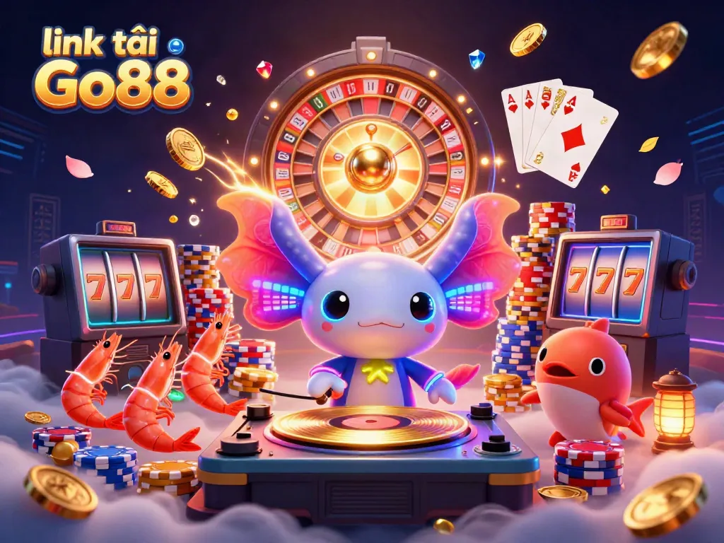 Experience the thrill of the game with link tải Go88, featuring vibrant 3D characters and casino elements.