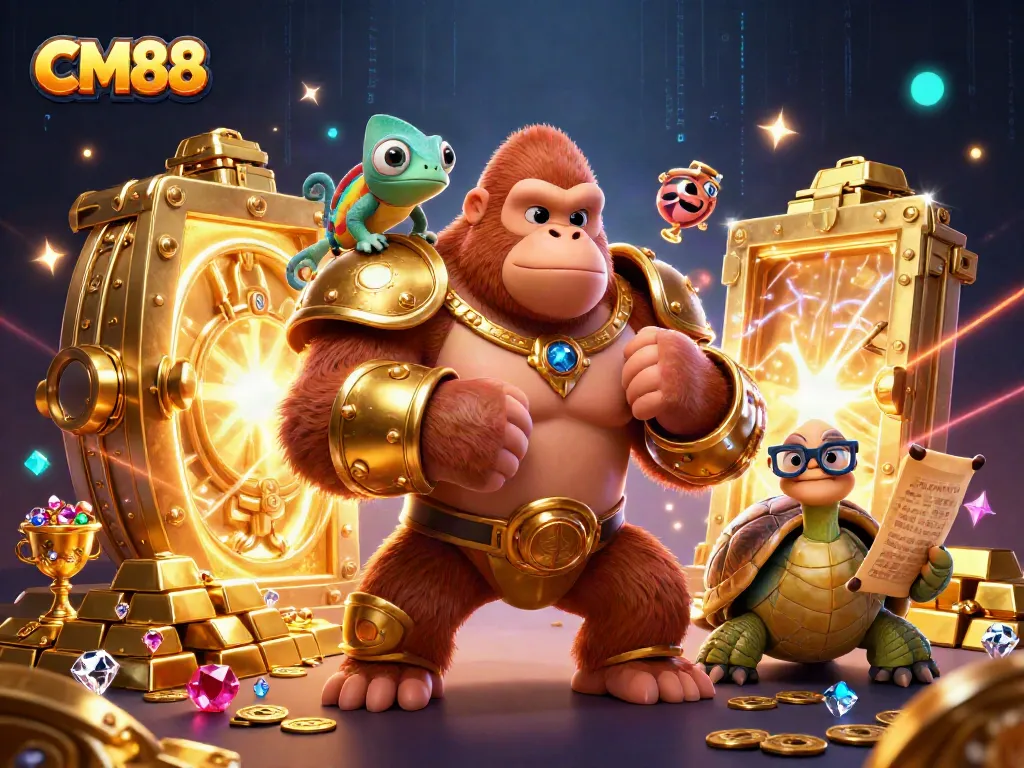 Experience thrilling gameplay at CM88 with a powerful gorilla king, dynamic treasure and vibrant elements.
