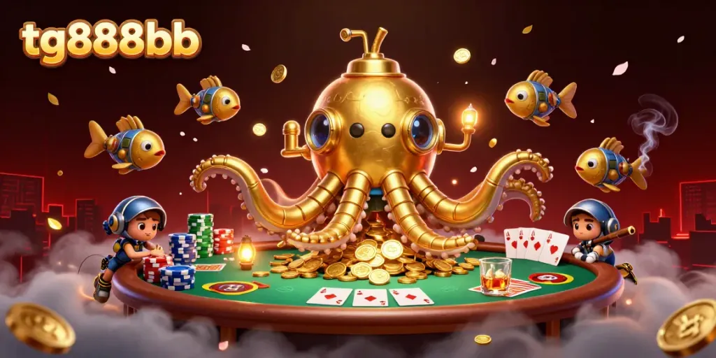 Experience excitement with tg888bb's lively poker scene showcasing golden kraken thrills.